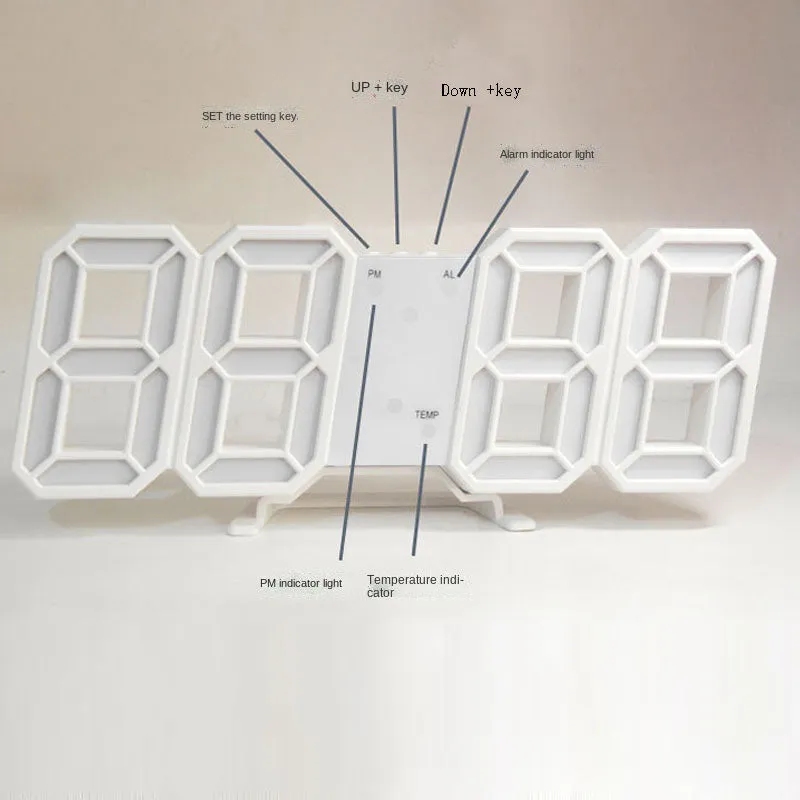 3D LED Modern Digital Alarm Wall Clock